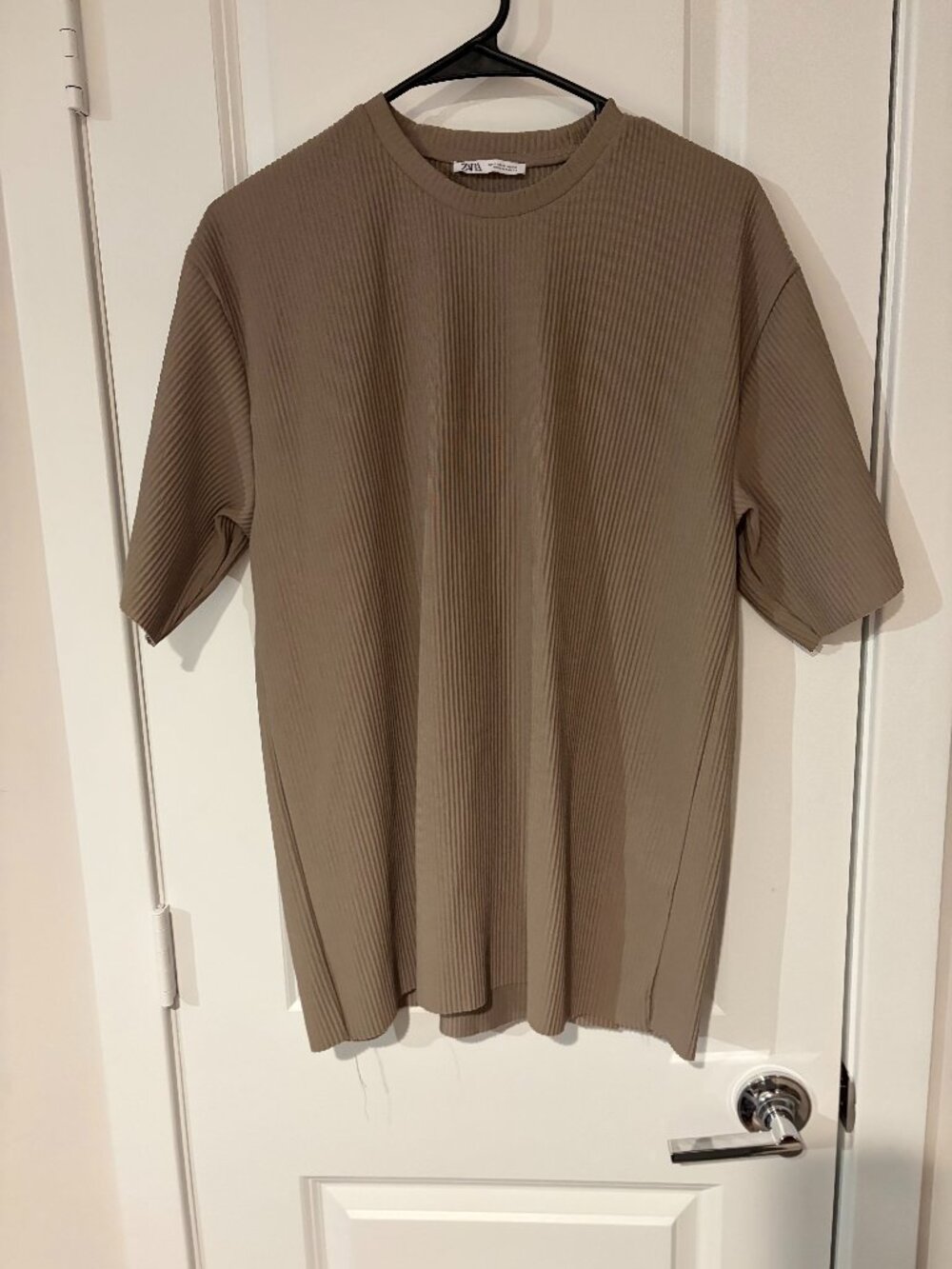 Zara Men's Solid-Colored Striped Short Sleeve Shirt Size Small